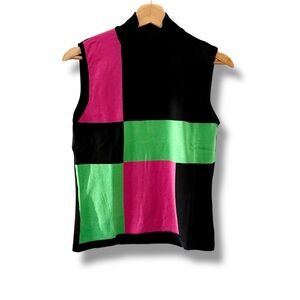 CitySilk | VTG 90's Retro Color Block Silk Blend Sweater Vest
